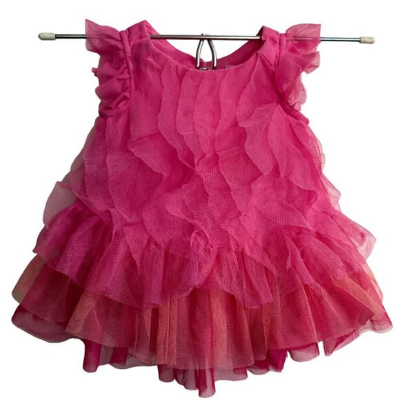Place Tulle Layered Ruffle Tutu Pink Dress Size 0 - 3M - Picture 1 of 5